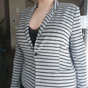 Old Navy Grey Stripe Phoebe Blazer, XL Tall